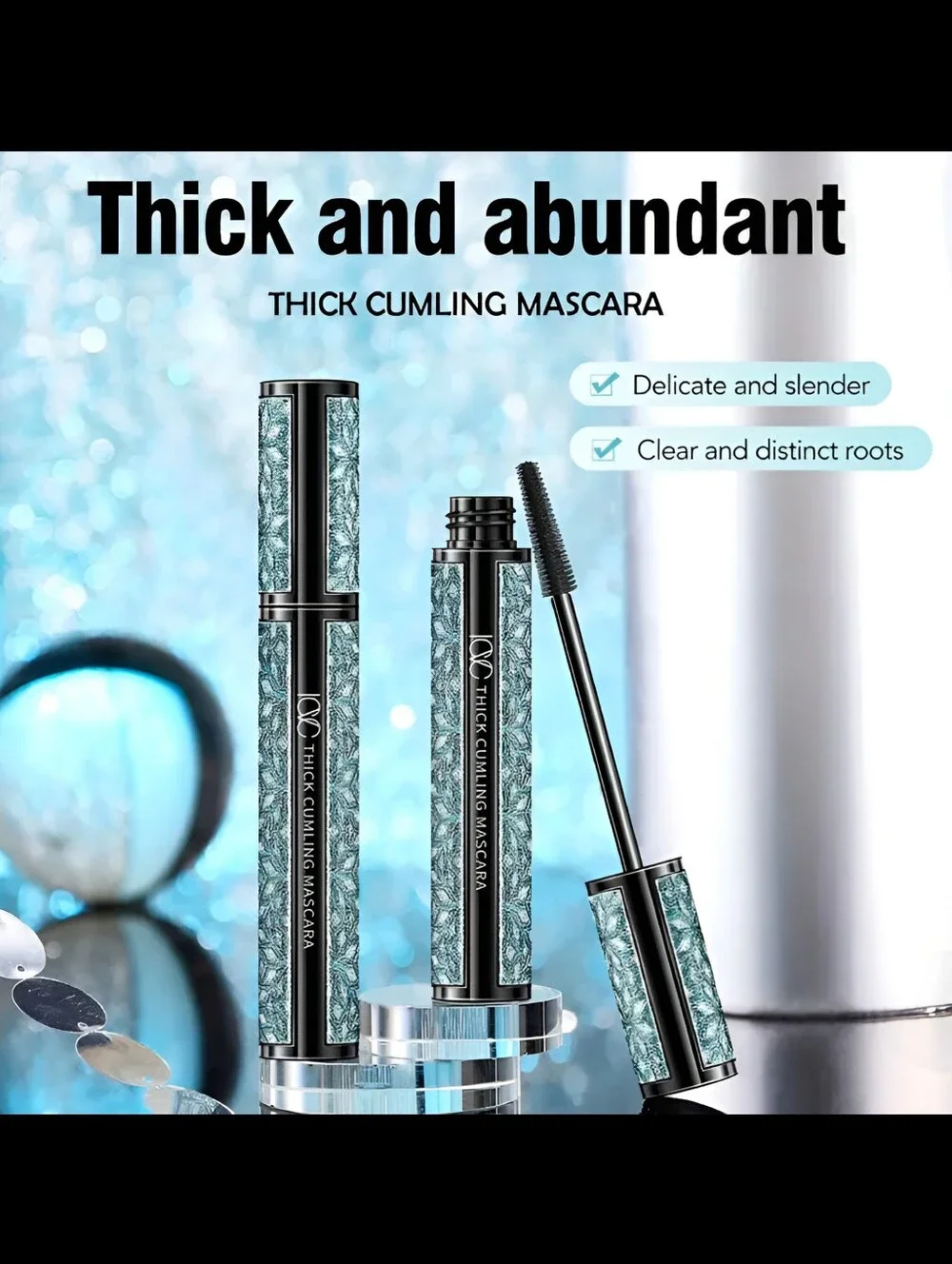 🆕️(2) 4D FIBER BLACK MASCARA WATERPROOF, CURLING & VOLUMINOUS